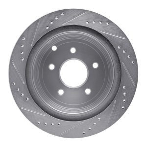 Infiniti FX45 Brake Rotor (1) - Rear Right - R1 Concepts - Drilled & Slotted - Silver - `03-`24